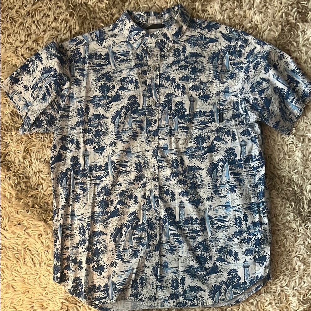 Blue Patterned Men's Shirt
